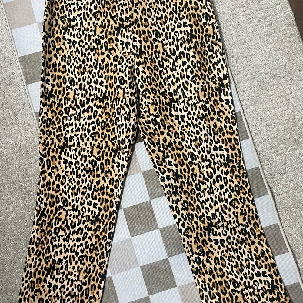 Zara Leopard Print cigarette pants